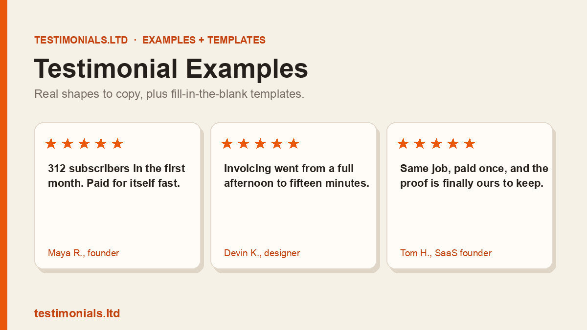 Ejemplos de testimonios: 12 que convierten (más plantillas)
